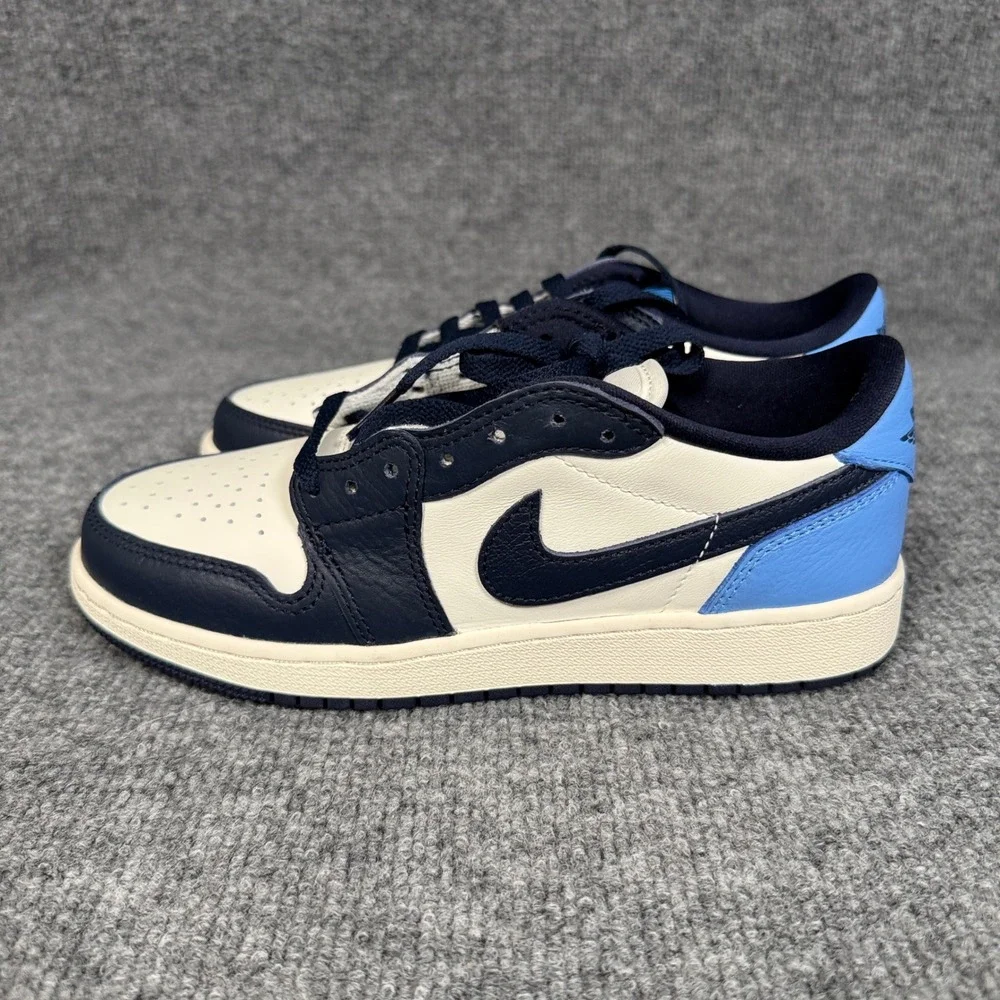 Nike Kids5 Air Jordan 1 Low OG Obsidian Big Shoes Sneaker White Black CZ0858-400